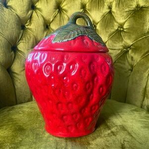 Strawberry Shaped Ceramic Jar
